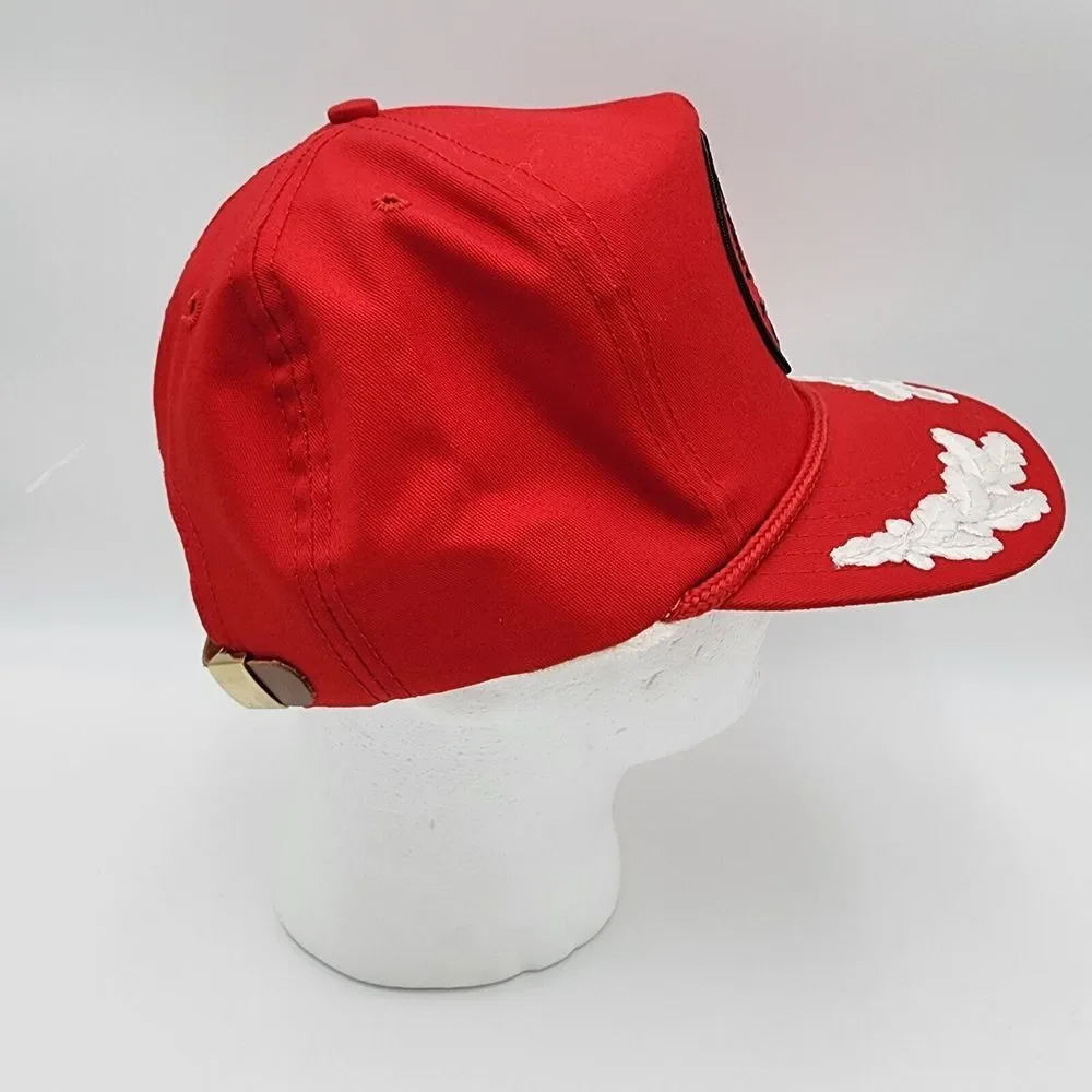 Vintage 90s Adhesive Services‎ Company Houston Texas Red Hat Cap Made In USA
